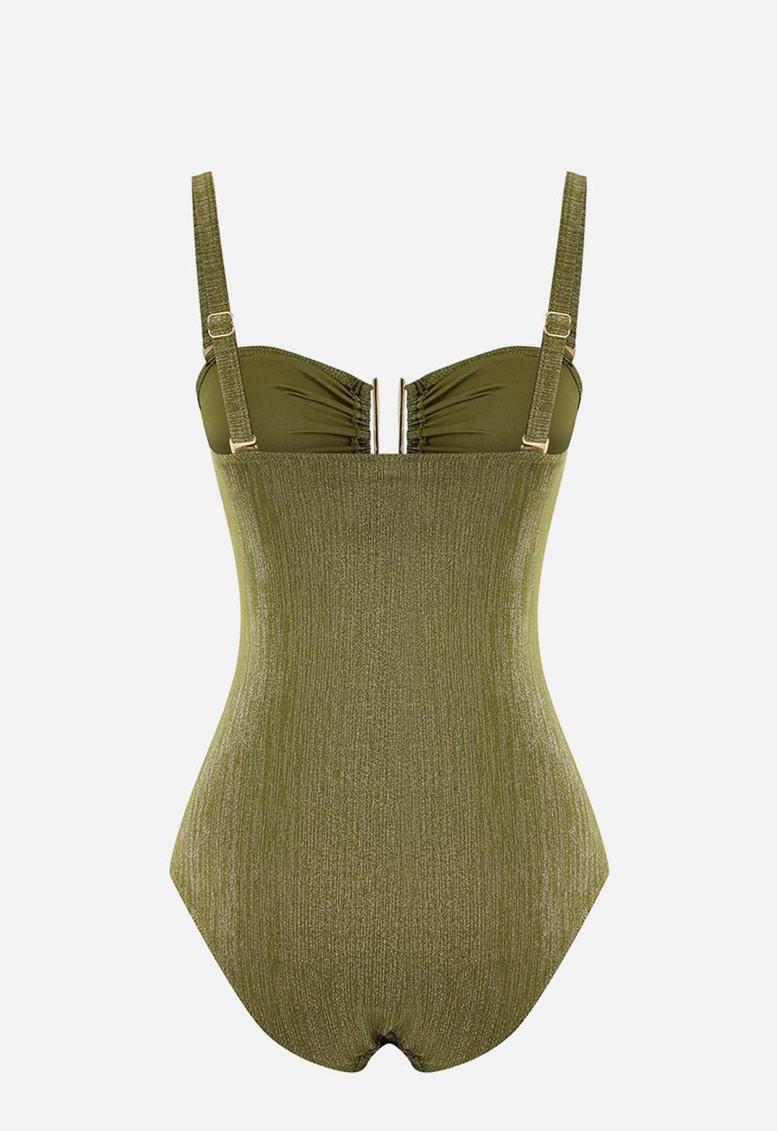 Trendyol - Strapless swimsuit - khaki