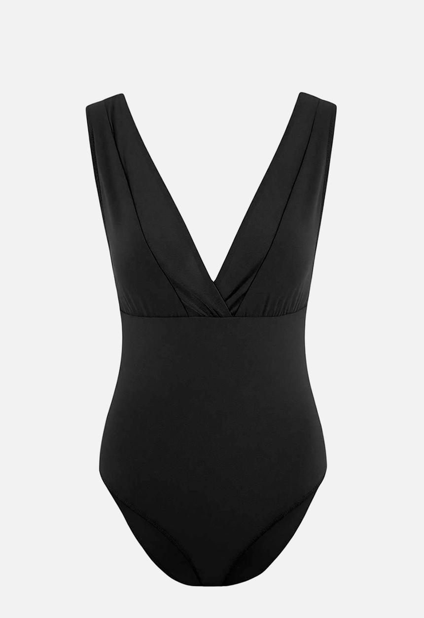 Trendyol - Deep v-neck swimsuit - black