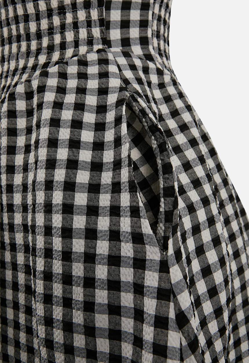 Trendyol - Plaid Mini Beach Dress - Black