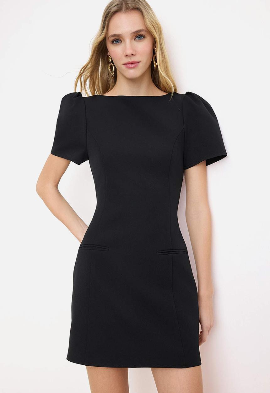 Trendyol - Pocket Detail Mini Dress - Black