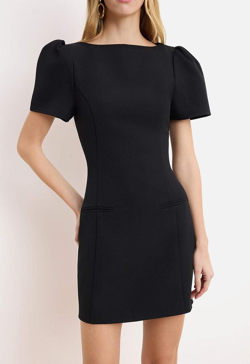 Trendyol - Pocket Detail Mini Dress - Black