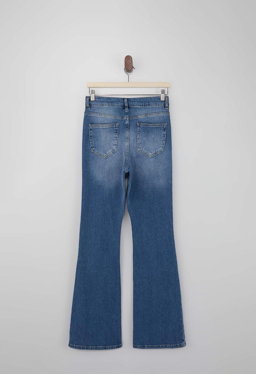Trendyol - Wardrobe Essentials High-Waist Stretch Flare Jeans - Blue