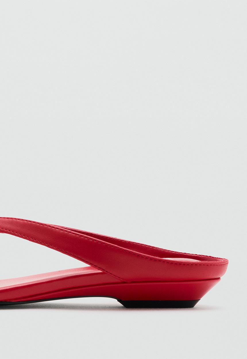 MANGO - Lowit1 leather thong - red