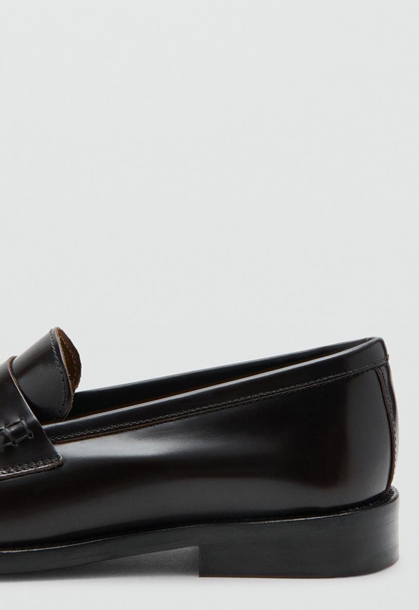 MANGO - Louisa leather loafer - dark brown