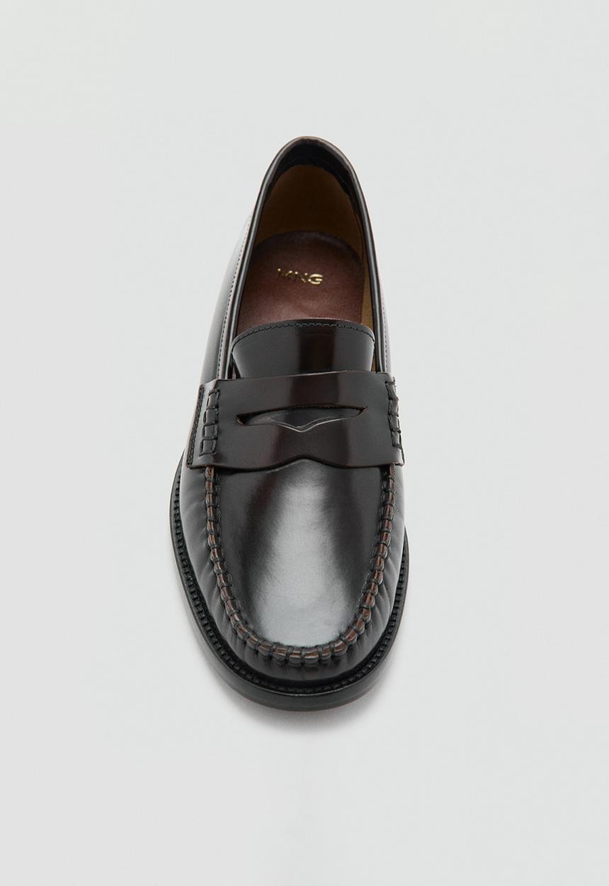 MANGO - Louisa leather loafer - dark brown