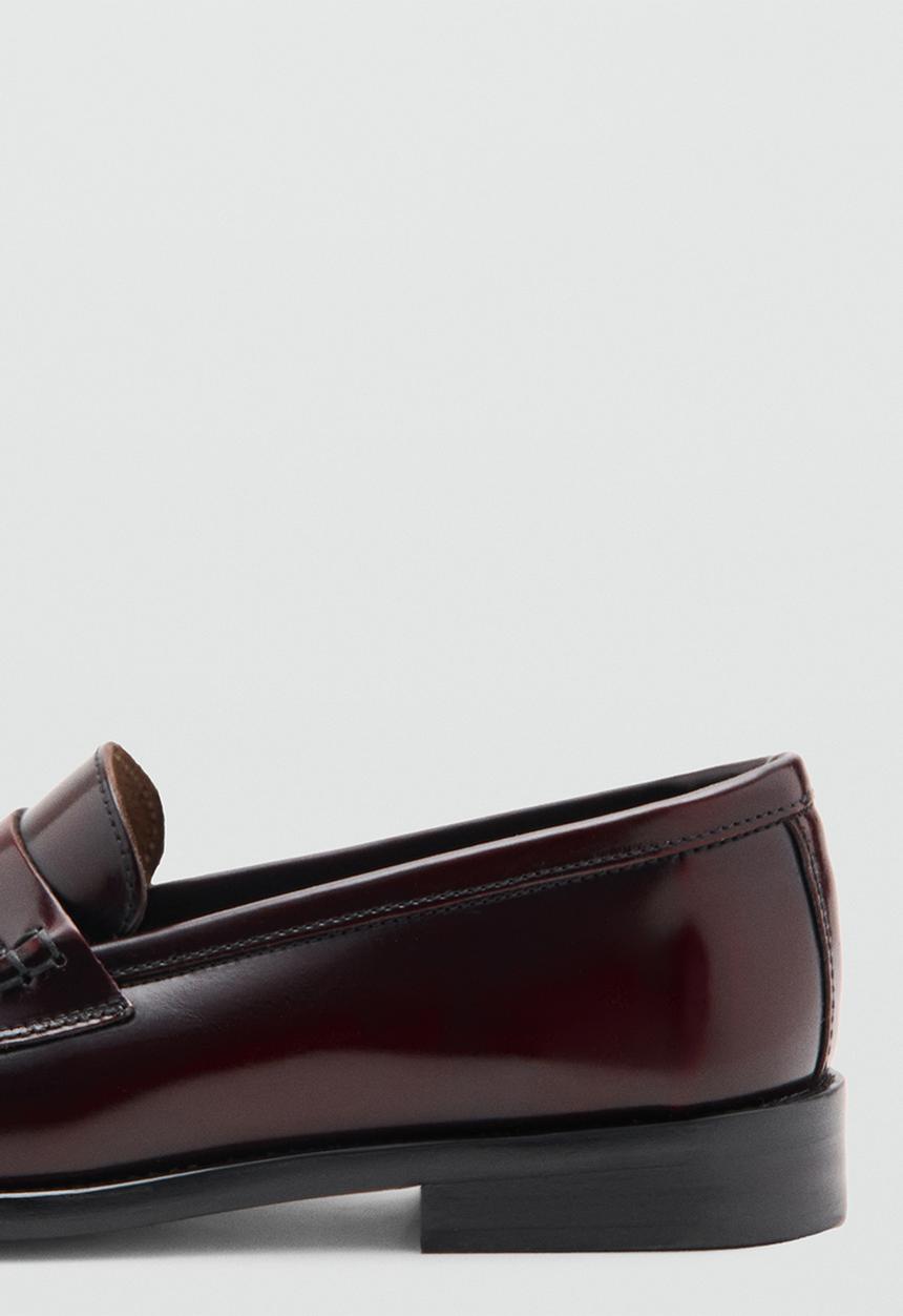 MANGO - Louisa leather loafer - dark red