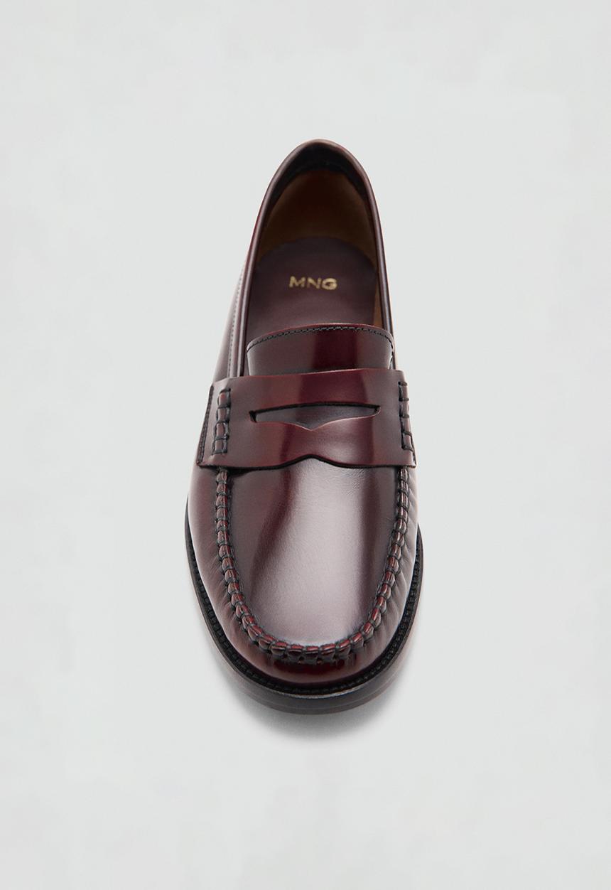 MANGO - Louisa leather loafer - dark red