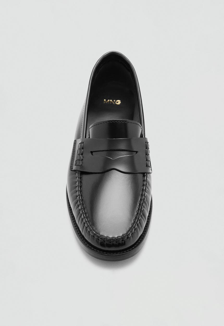 MANGO - Louisa leather loafer - black