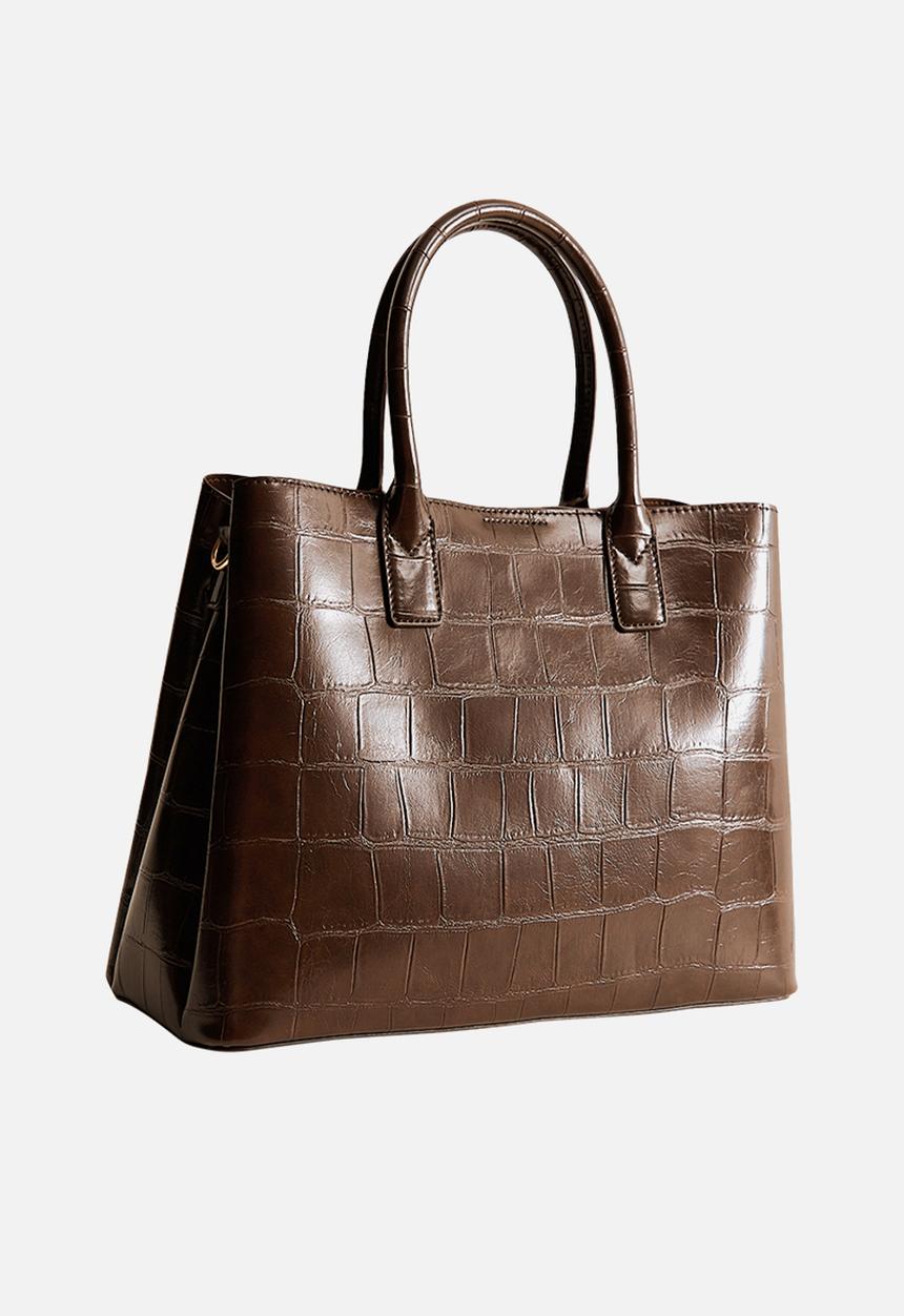 New Look - Anna Belted Croc  - Dark Brown