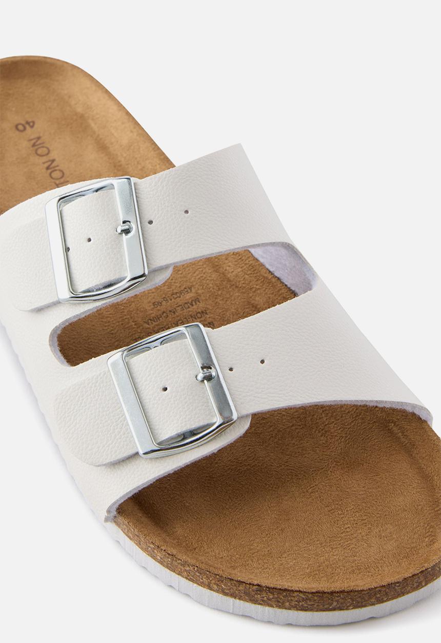 Cotton On - Rex Double Buckle Slide - white pebbled