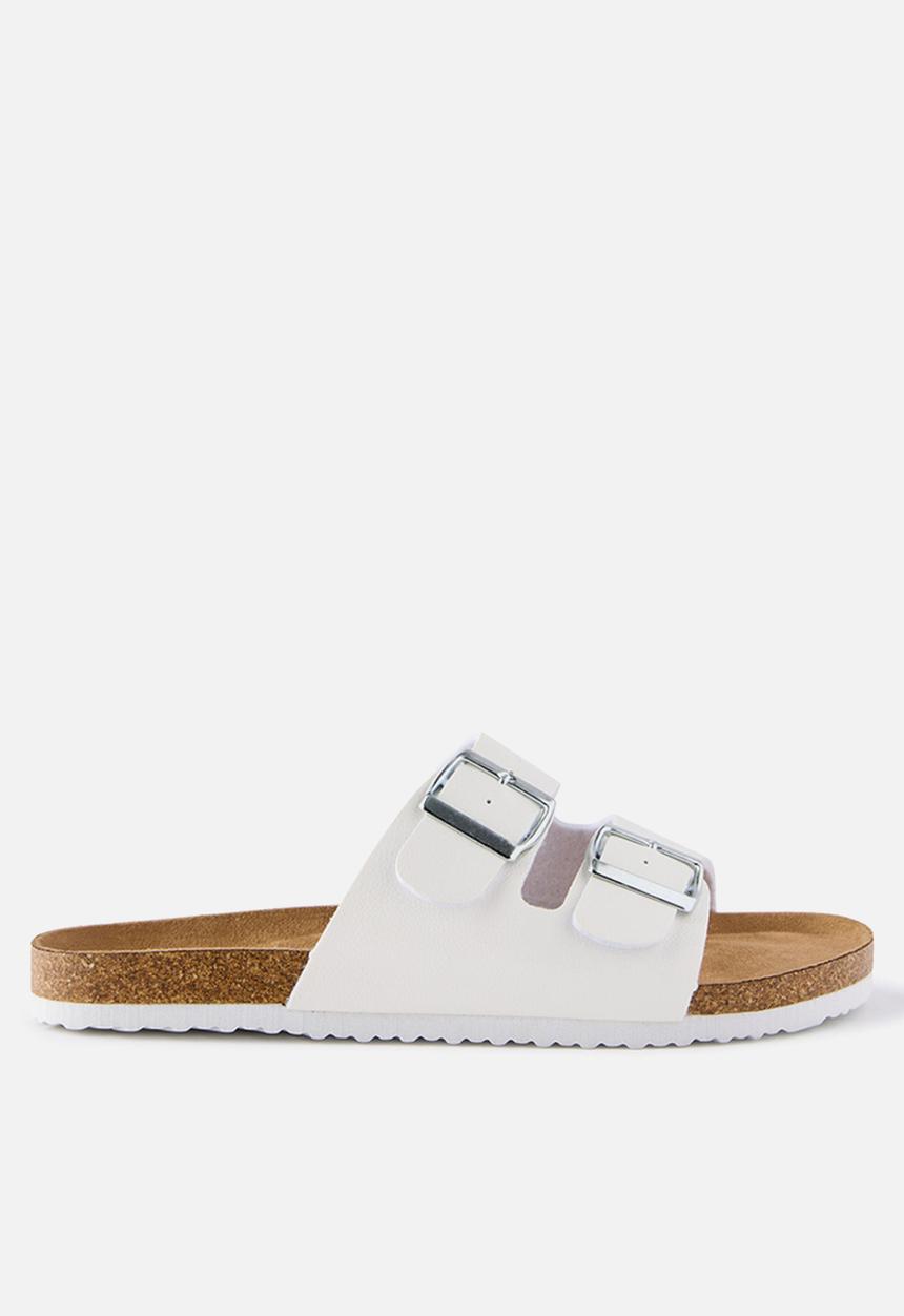 Cotton On - Rex Double Buckle Slide - white pebbled