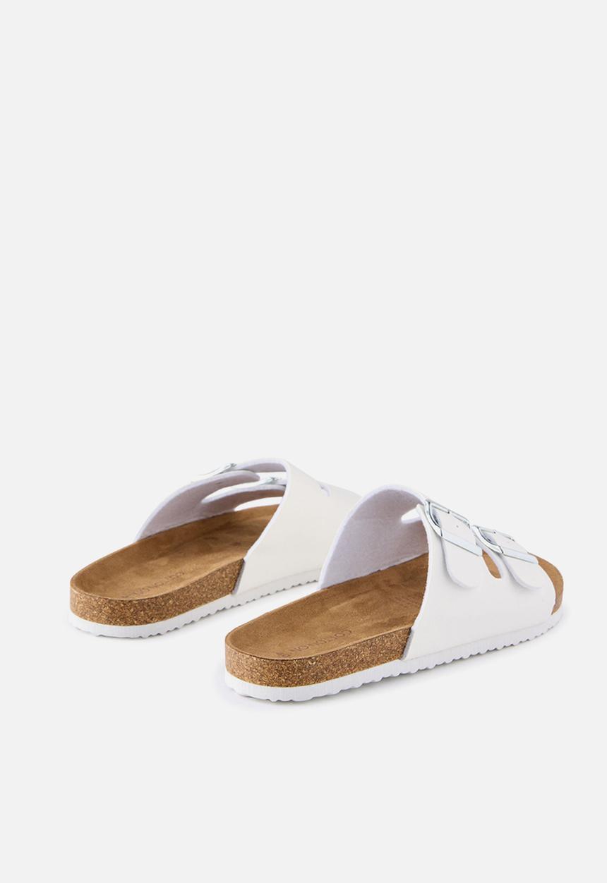 Cotton On - Rex Double Buckle Slide - white pebbled