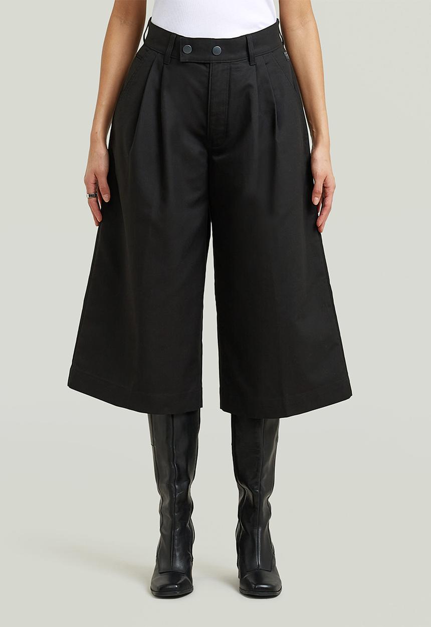 G-STAR - Pleated culotte wmn - dk black
