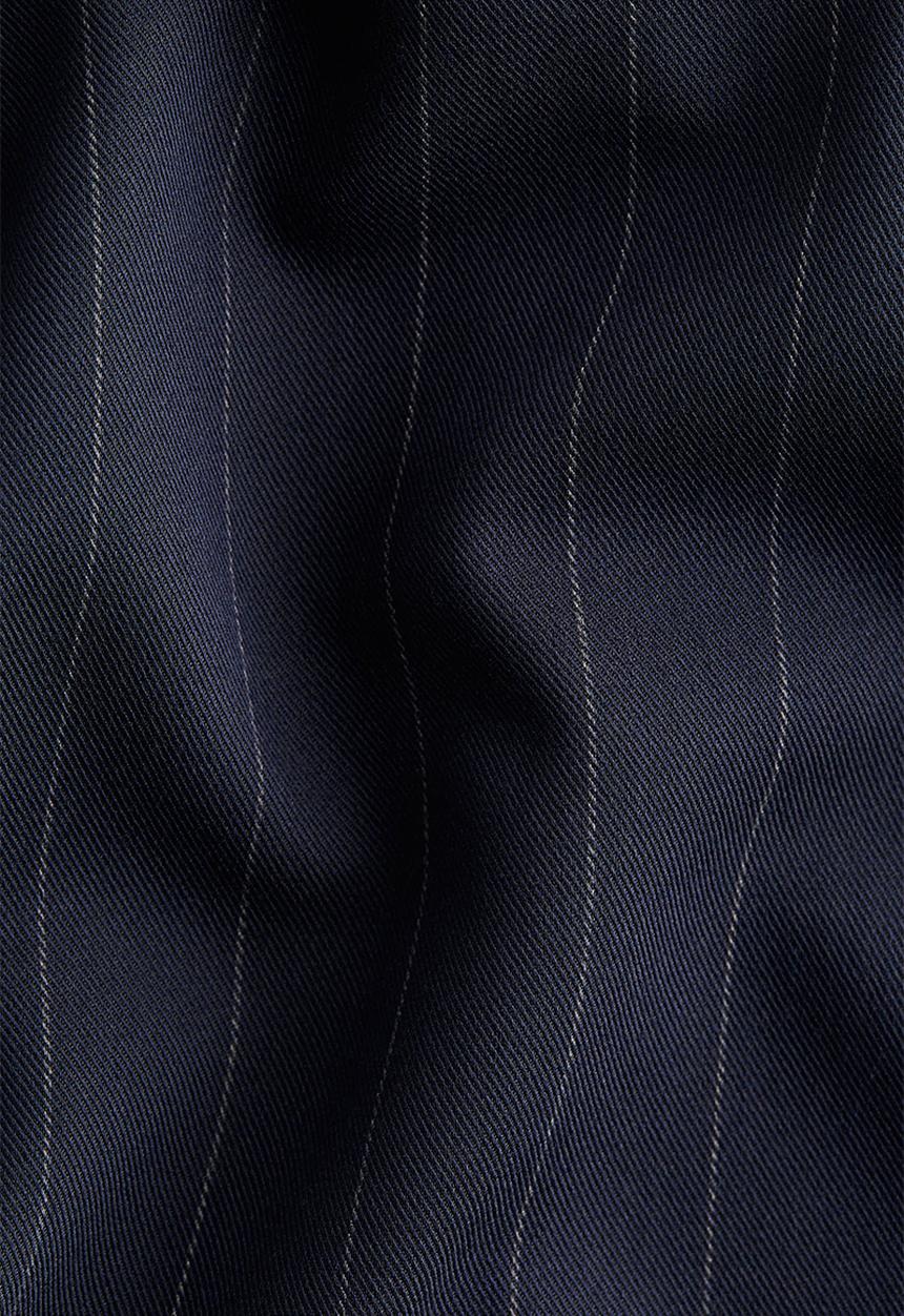 H&M - Circle-skirt shift dress - navy blue/pinstriped
