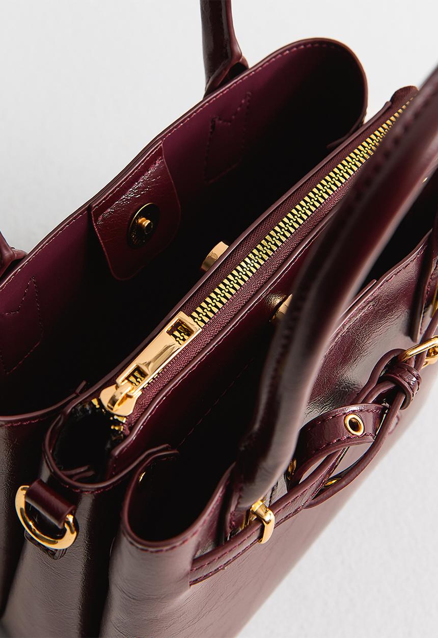New Look - Mini Anna Belted Xbo - Dark Burgundy