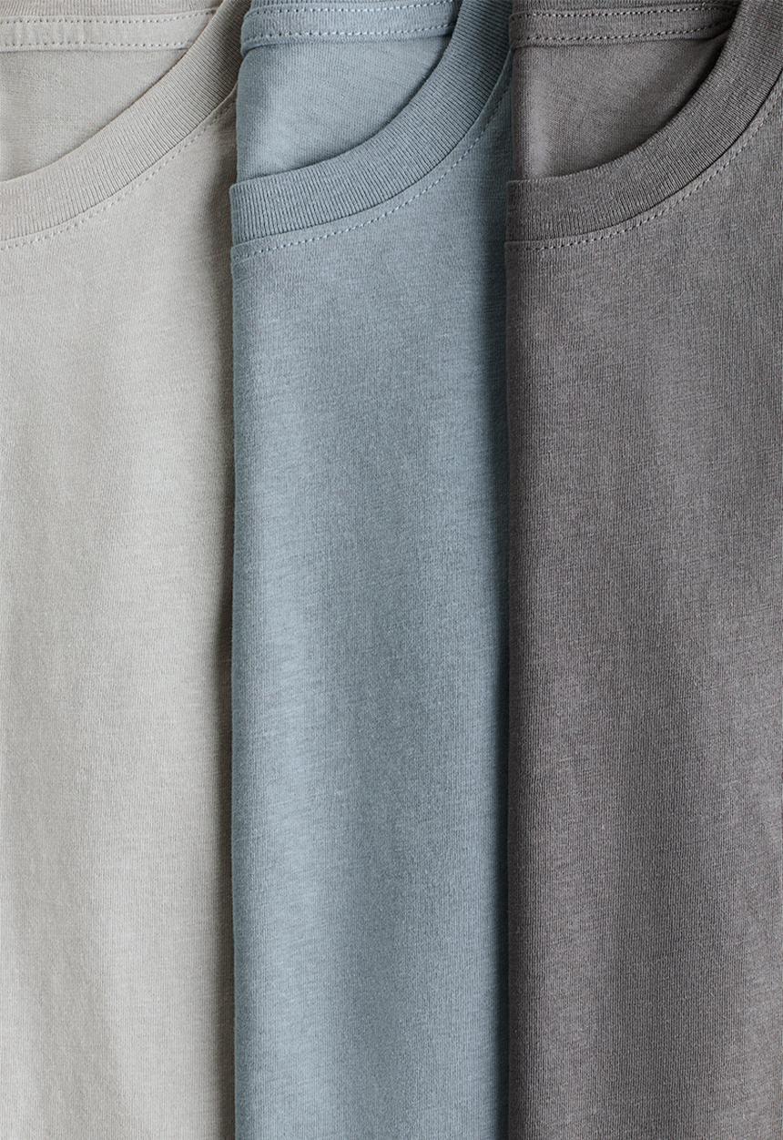 H&M - 3-pack t-shirts - dark grey/dusty blue