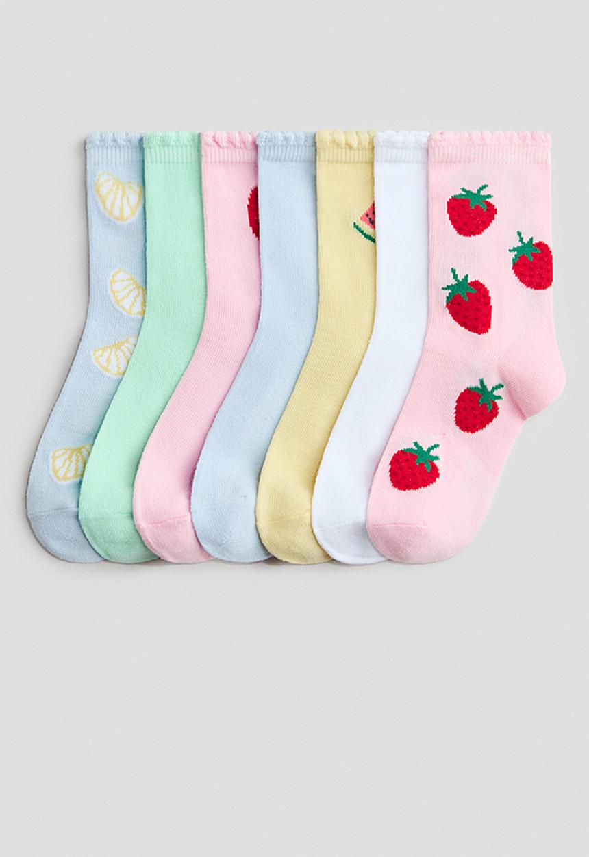 H&M - 7-pack socks - light pink/strawberries