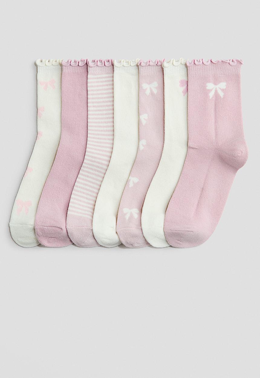 H&M - 7-pack socks - light pink/bows