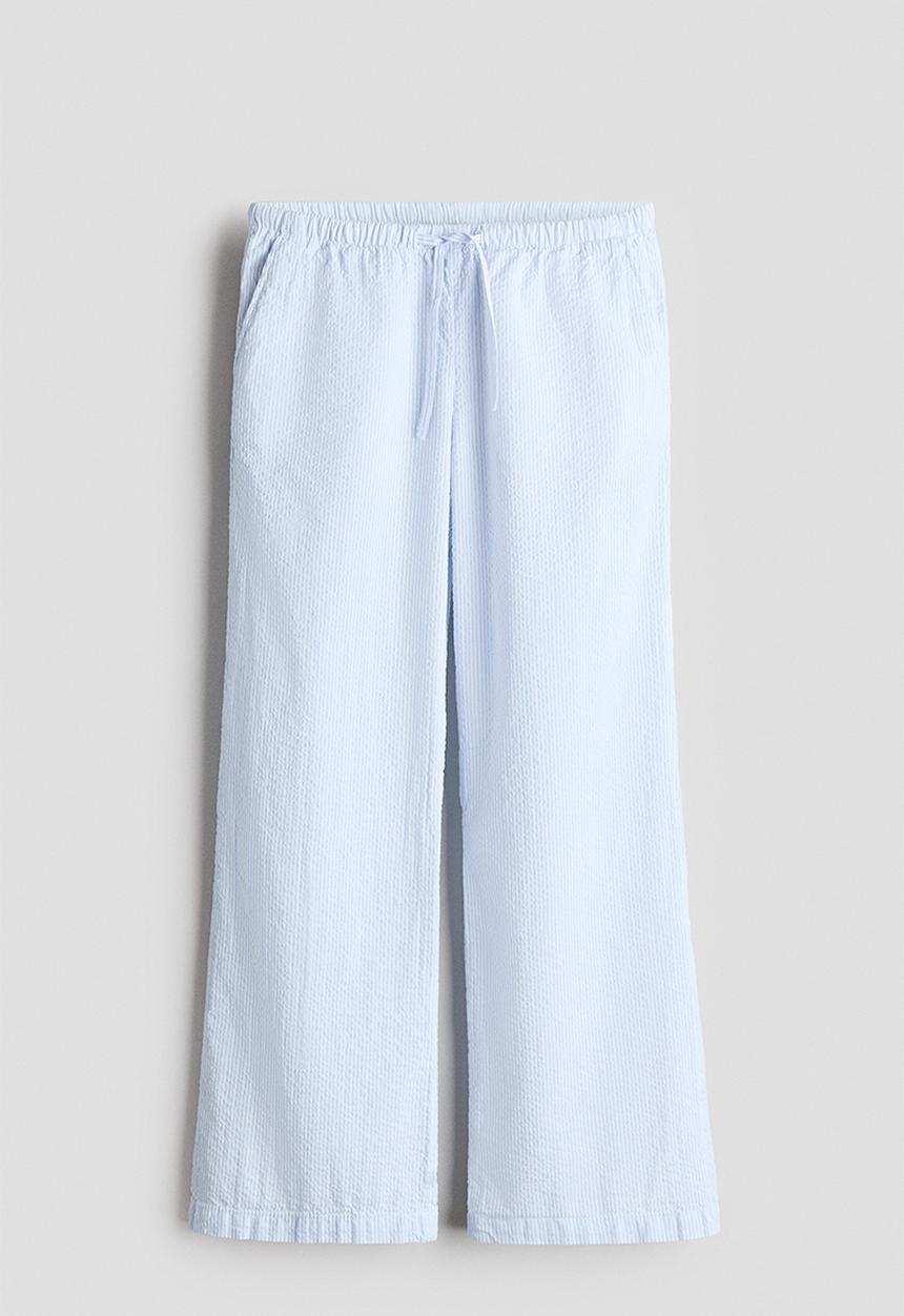 H&M - Pull-on trousers - light blue/striped
