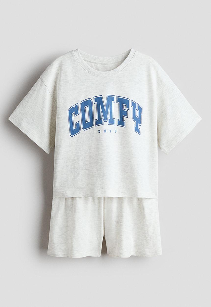 H&M - Cotton pyjamas - light grey marl/comfy