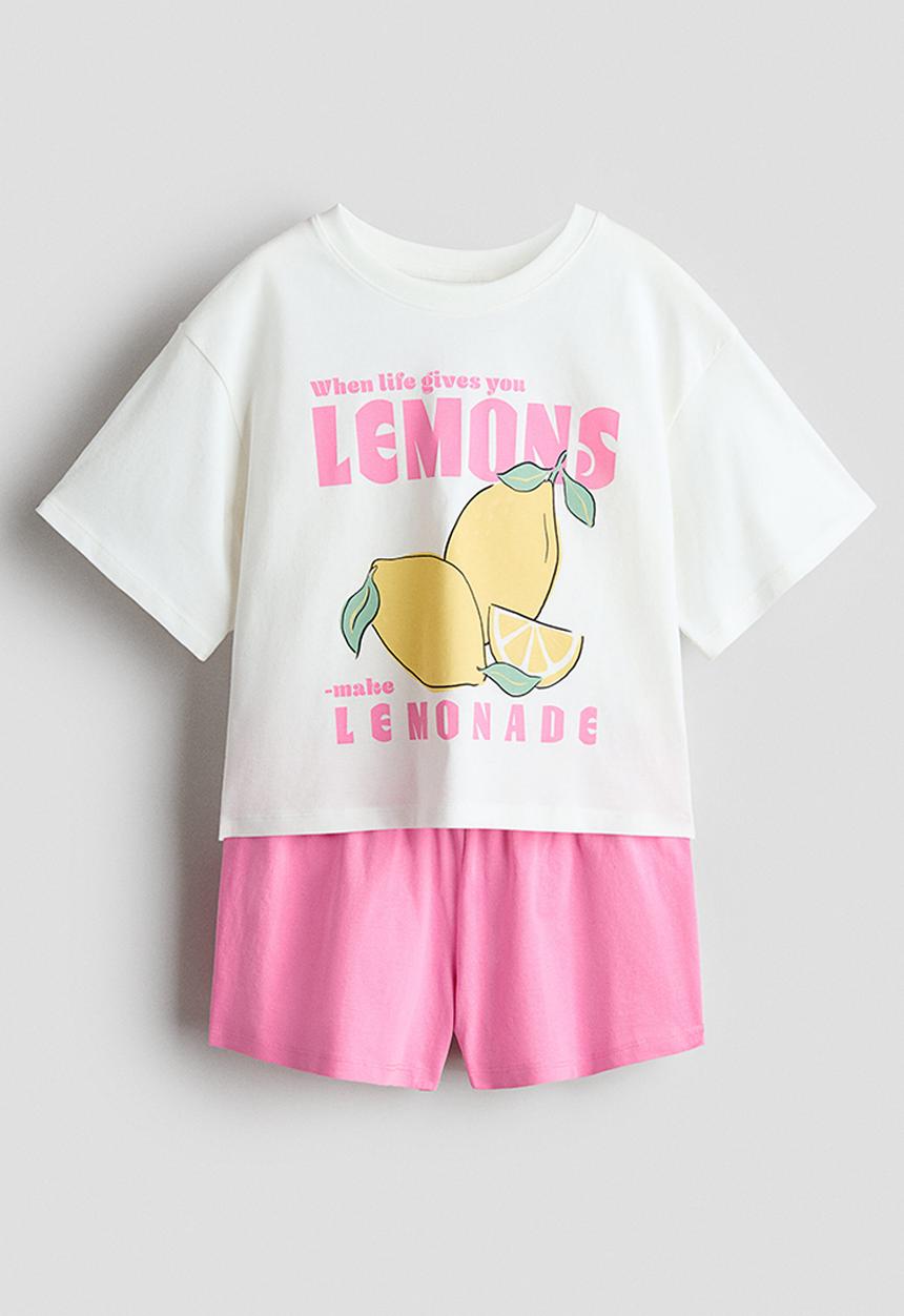 H&M - Cotton pyjamas - pink/lemons