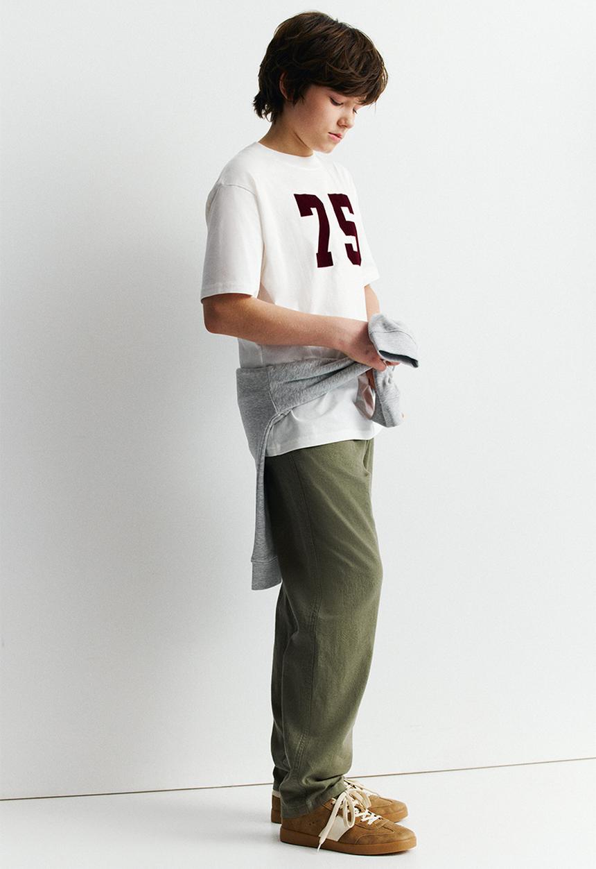 H&M - Linen-blend trousers - khaki green
