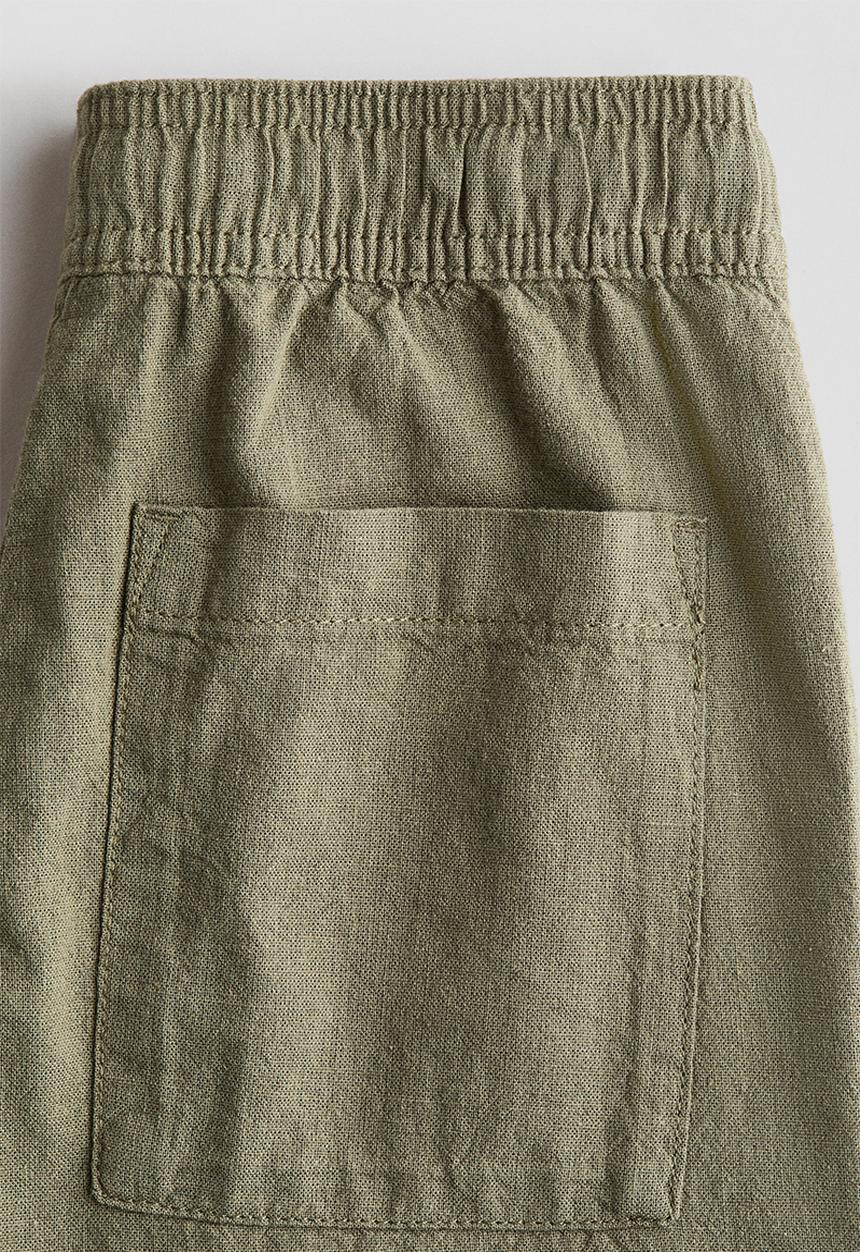 H&M - Linen-blend trousers - khaki green