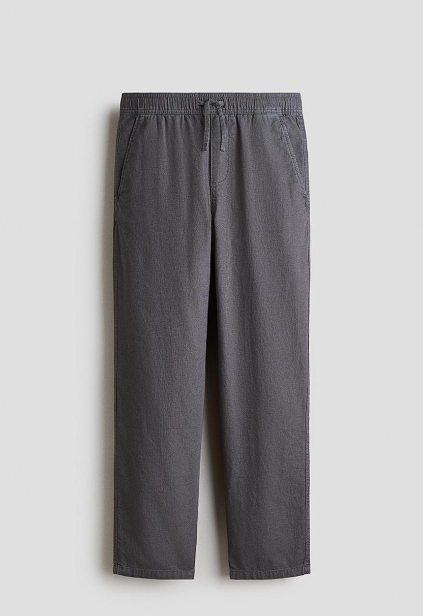 H&M - Linen-blend trousers - dark grey