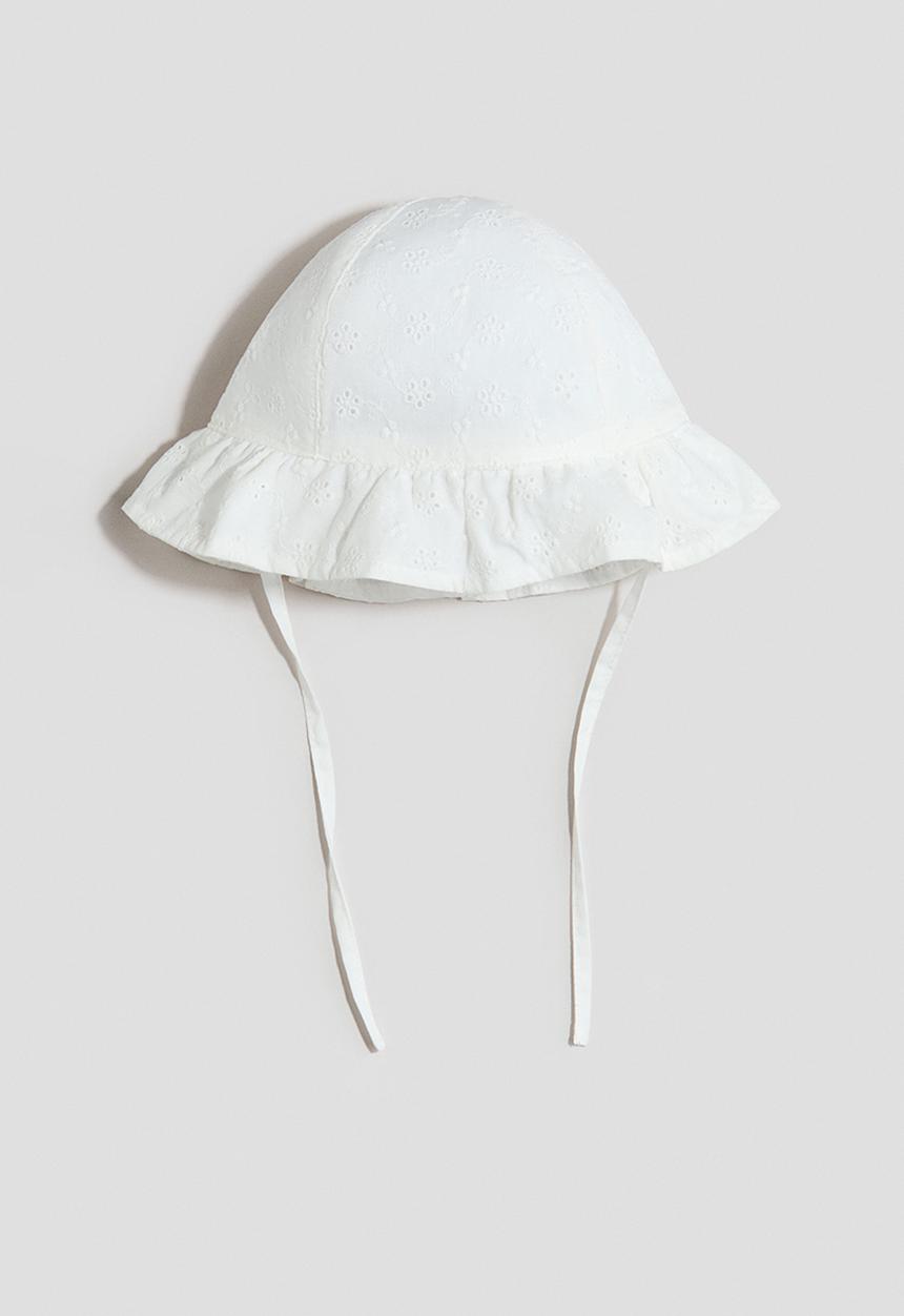 H&M - Broderie anglaise cotton sun hat - white