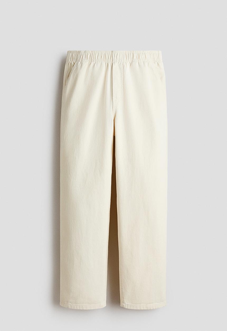 H&M - Cotton twill joggers - cream