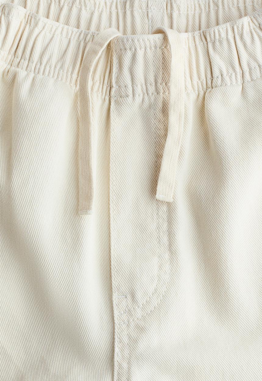 H&M - Cotton twill joggers - cream