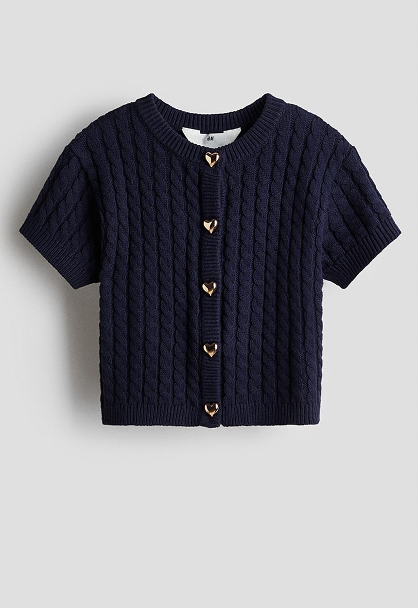 H&M - Cable-knit cardigan - navy blue