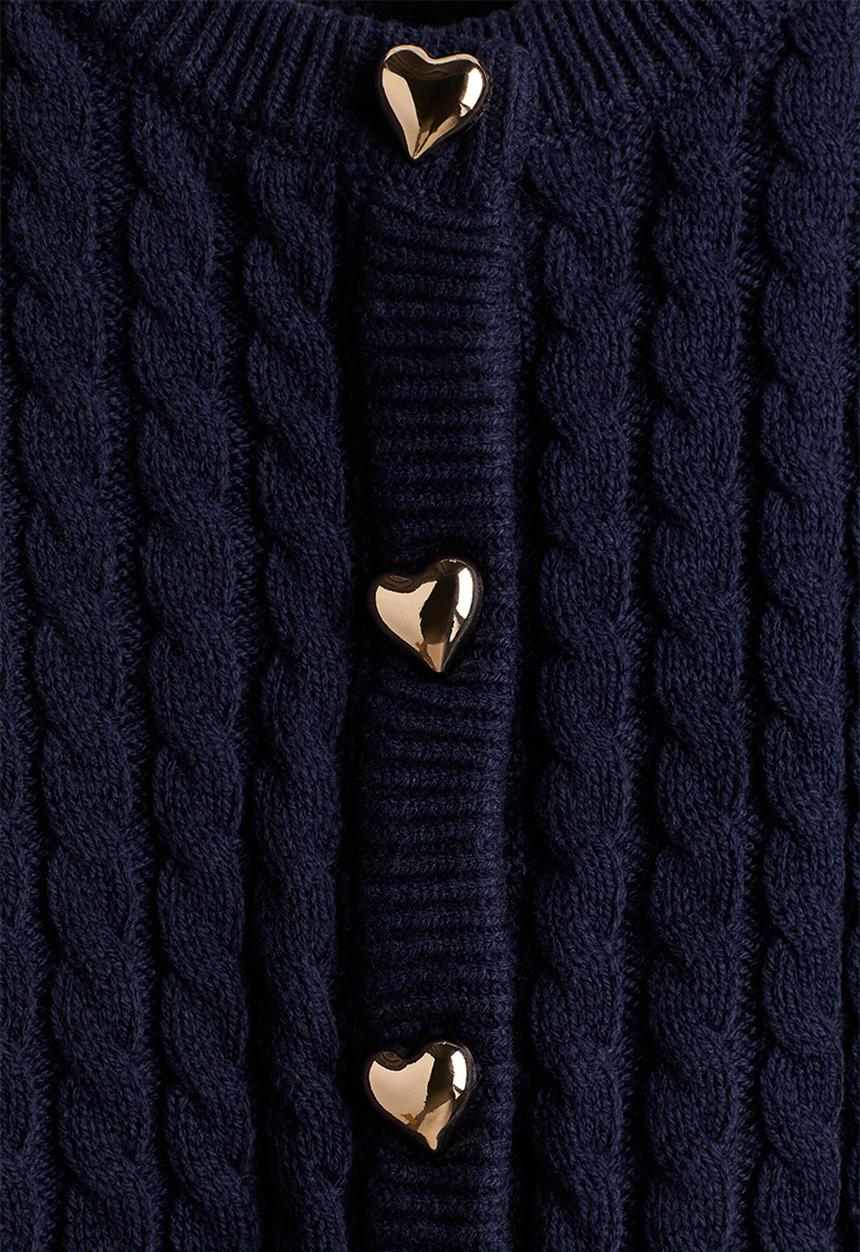 H&M - Cable-knit cardigan - navy blue