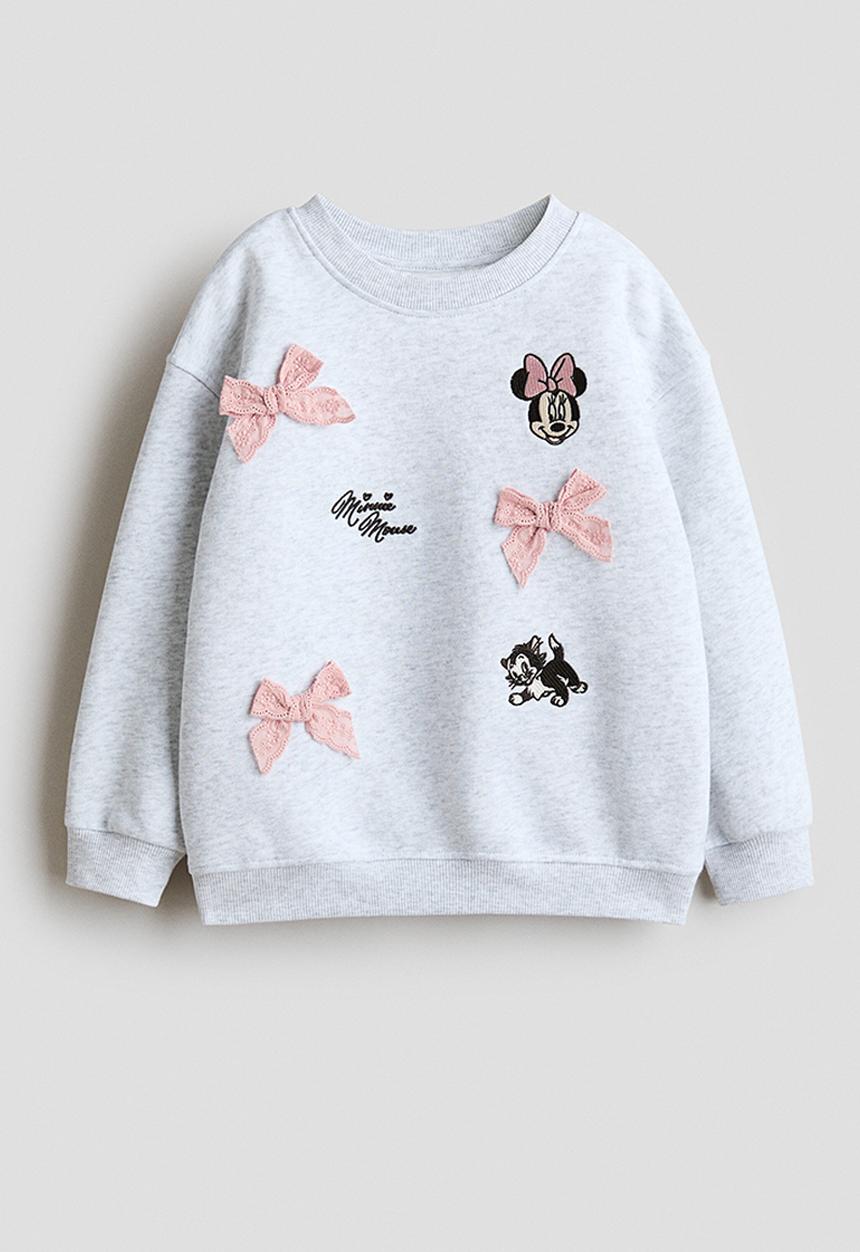 H&M - Printed sweatshirt - light grey marl/minnie mouse