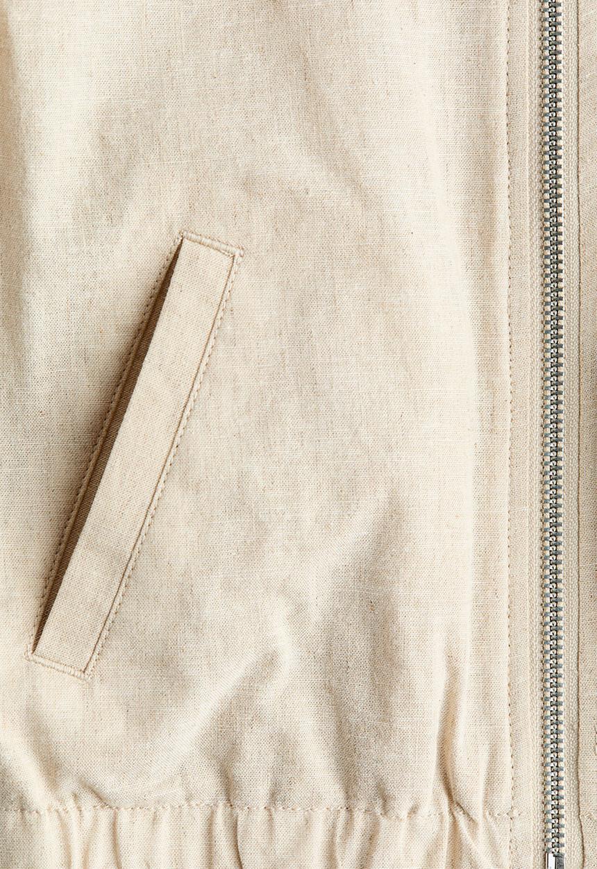 H&M - Linen-blend bomber jacket - light beige marl