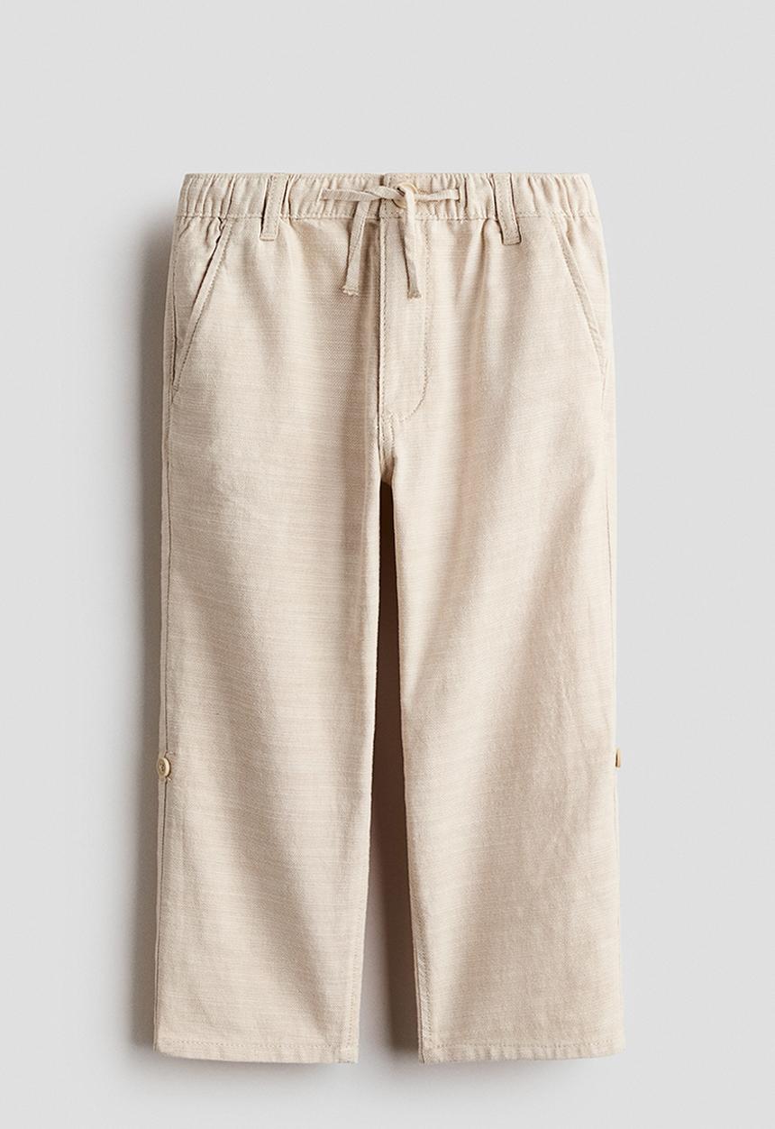 H&M - Cotton roll-up trousers - light beige