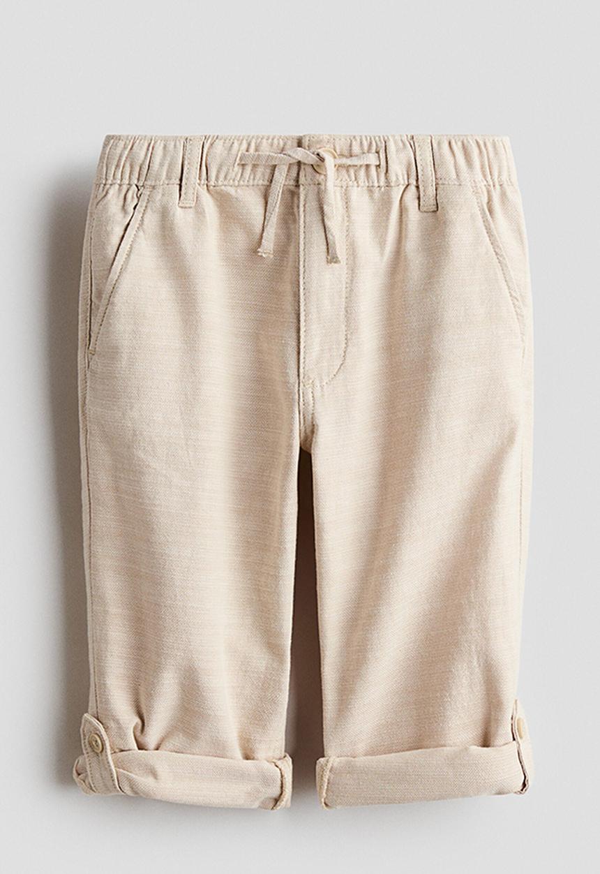 H&M - Cotton roll-up trousers - light beige