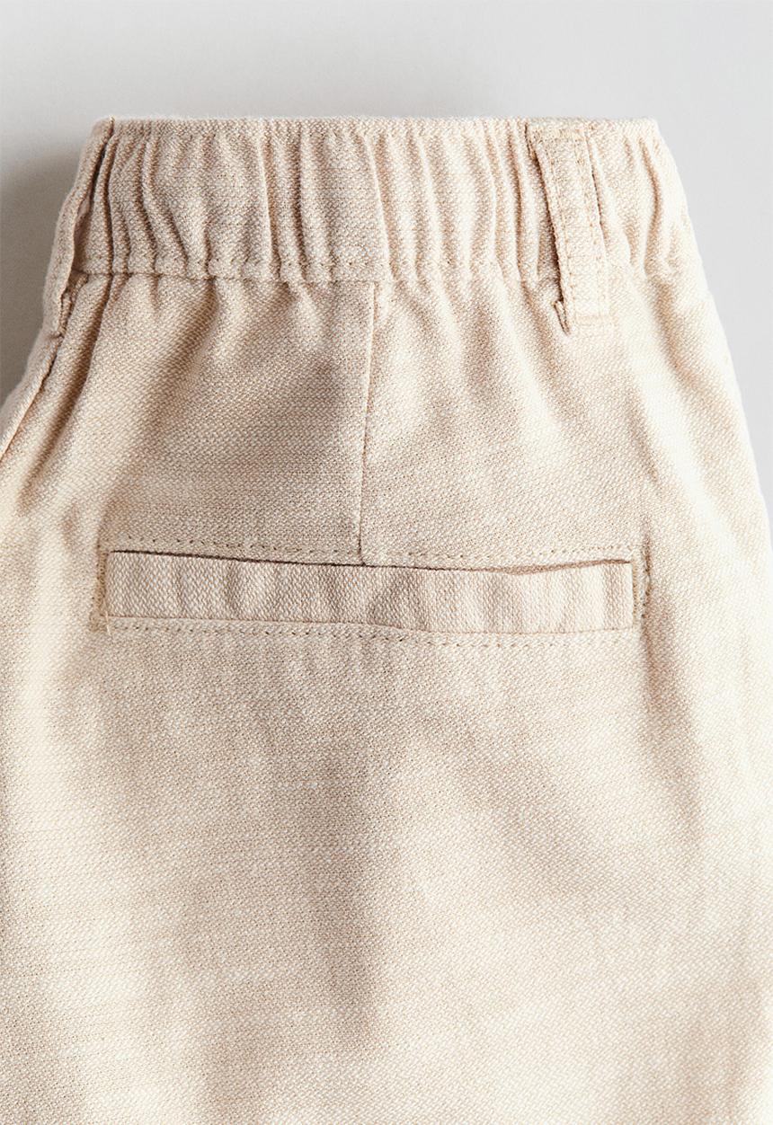 H&M - Cotton roll-up trousers - light beige