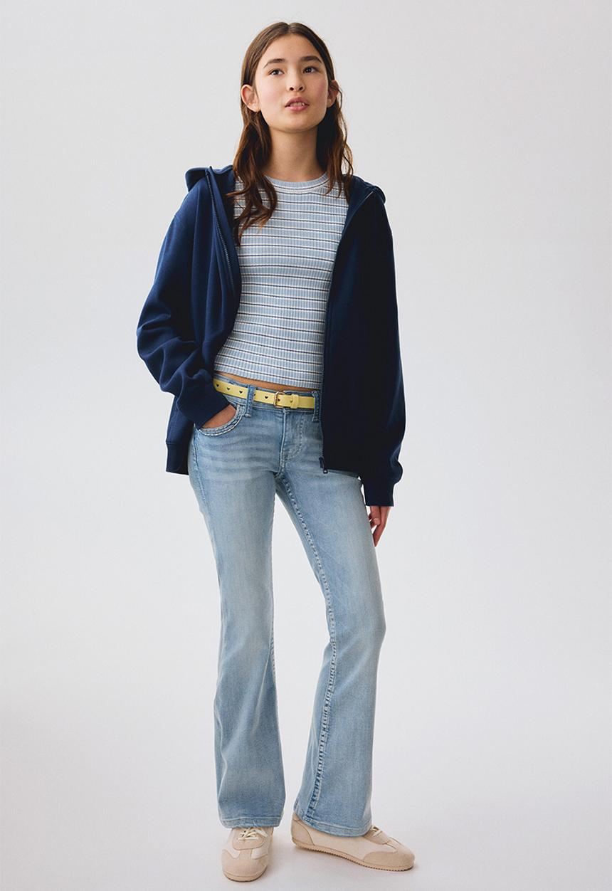 H&M - Skinny fit bootcut low jeans - light denim blue