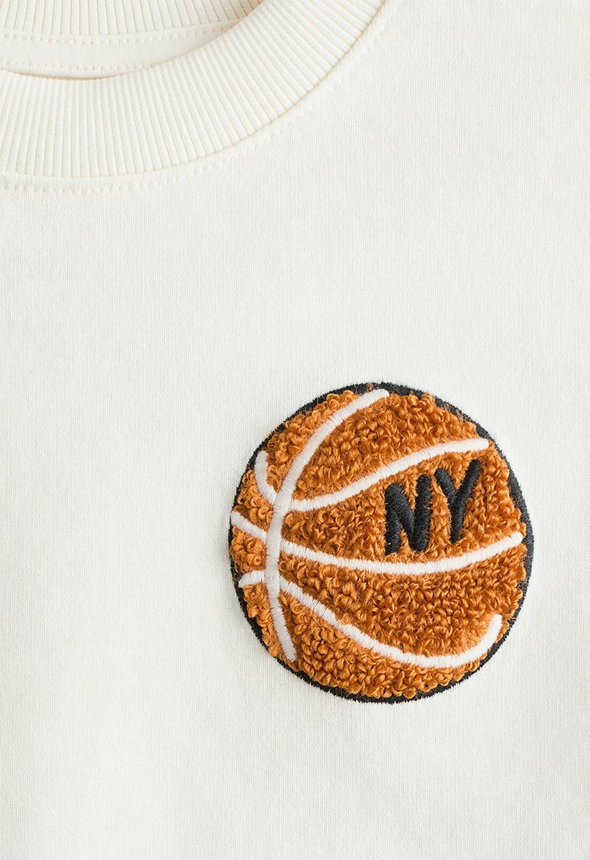 H&M - Appliqued T-shirt - white/basketball