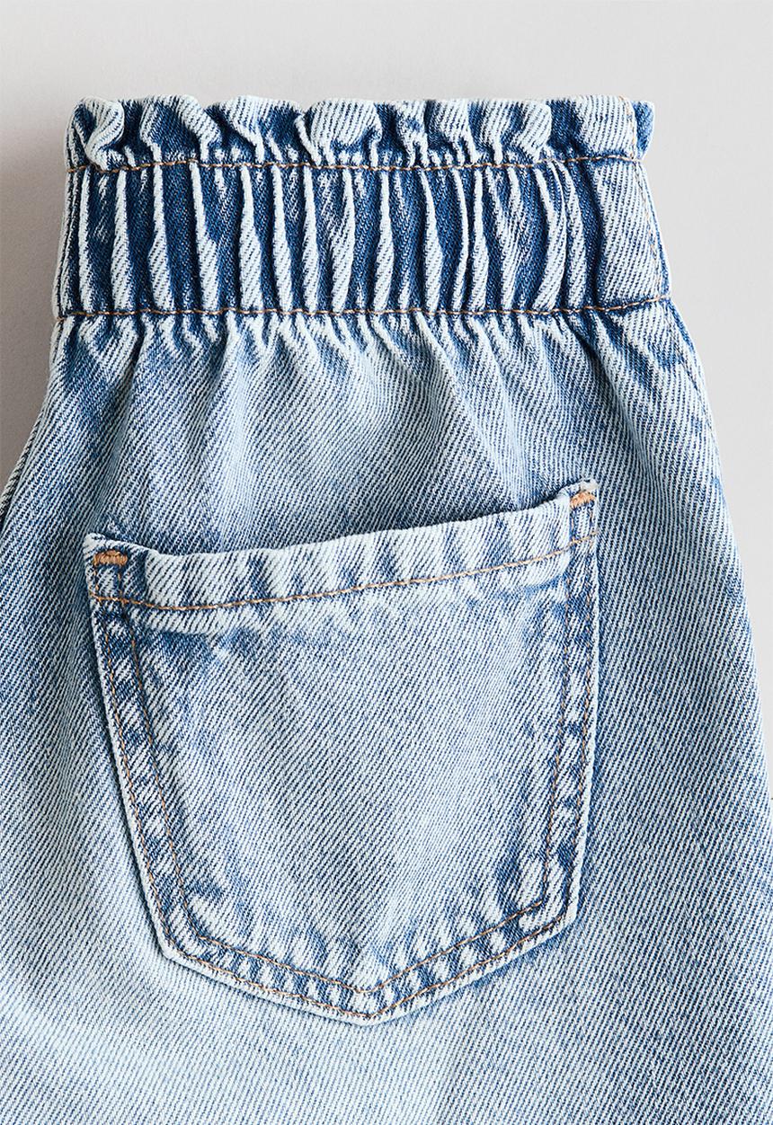 H&M - Embroidered denim shorts - light denim blue/hearts