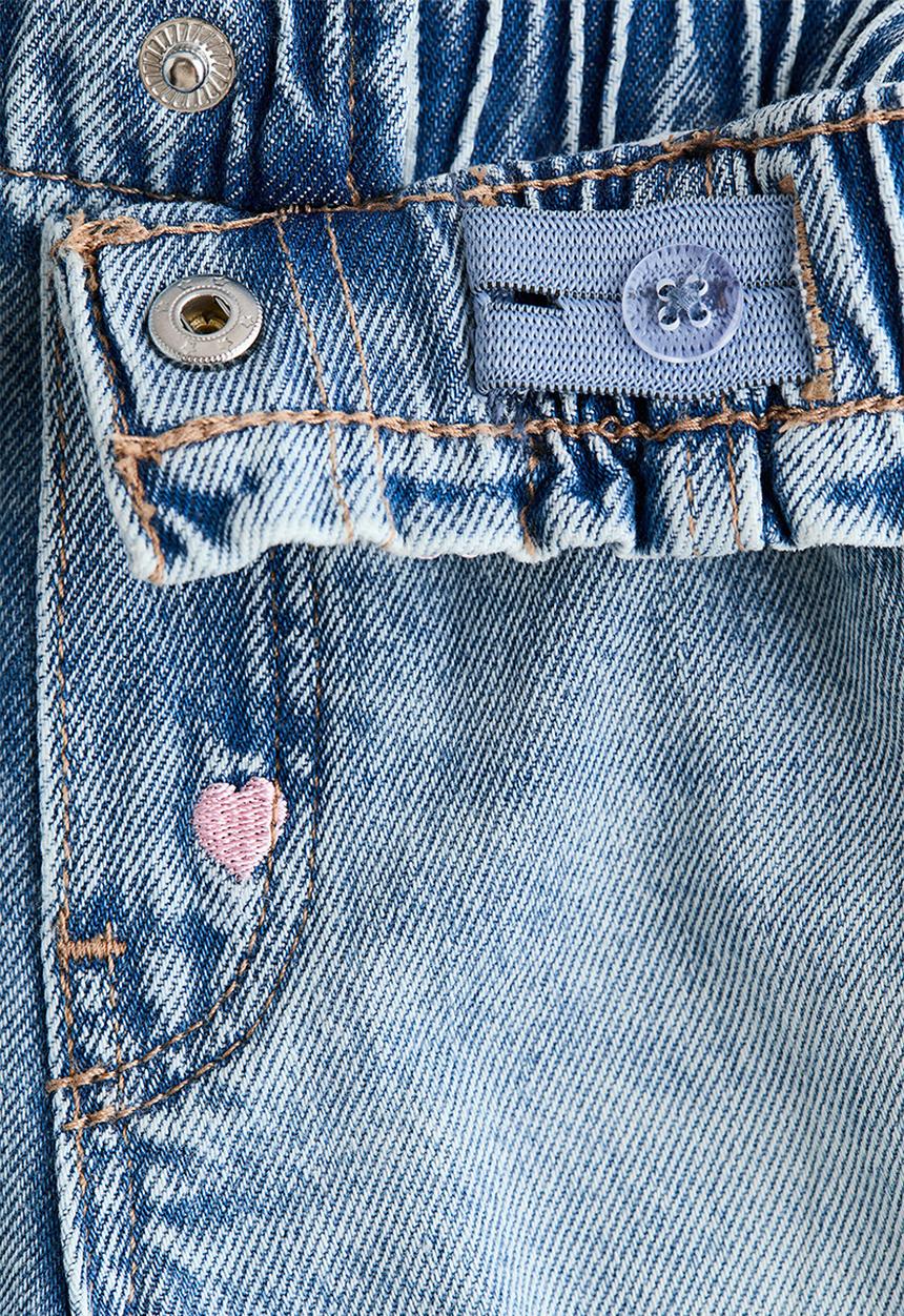 H&M - Embroidered denim shorts - light denim blue/hearts