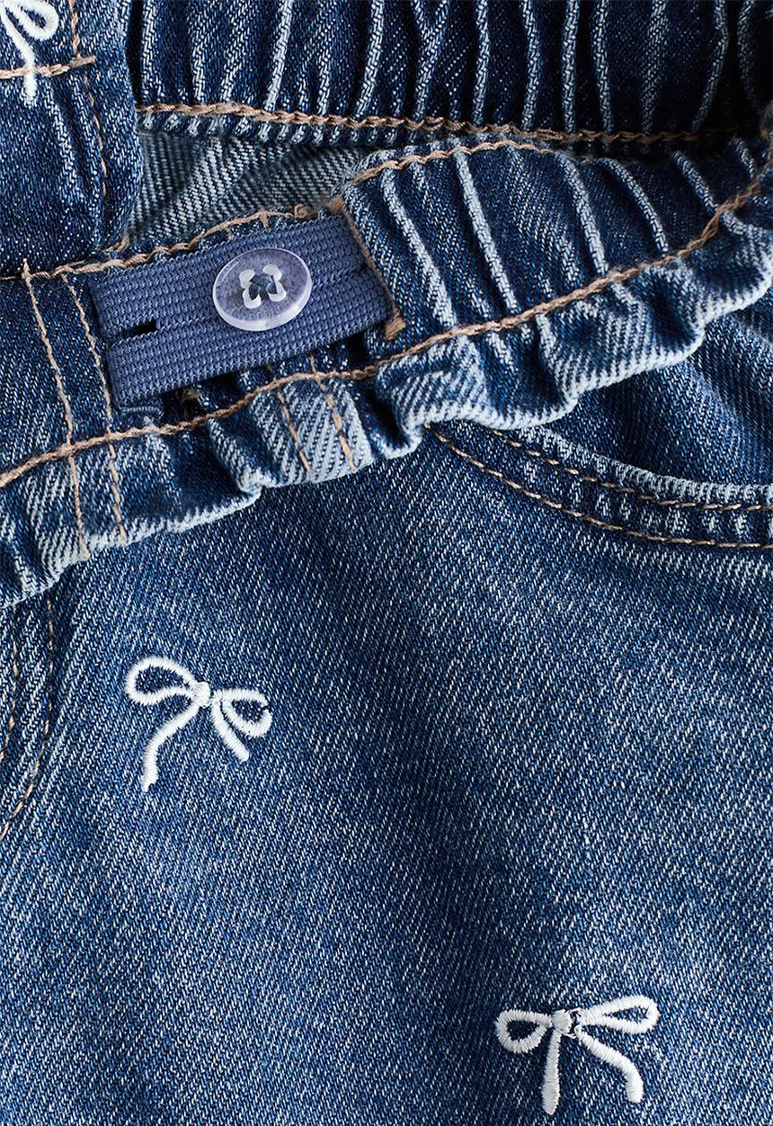 H&M - Embroidered denim shorts - denim blue