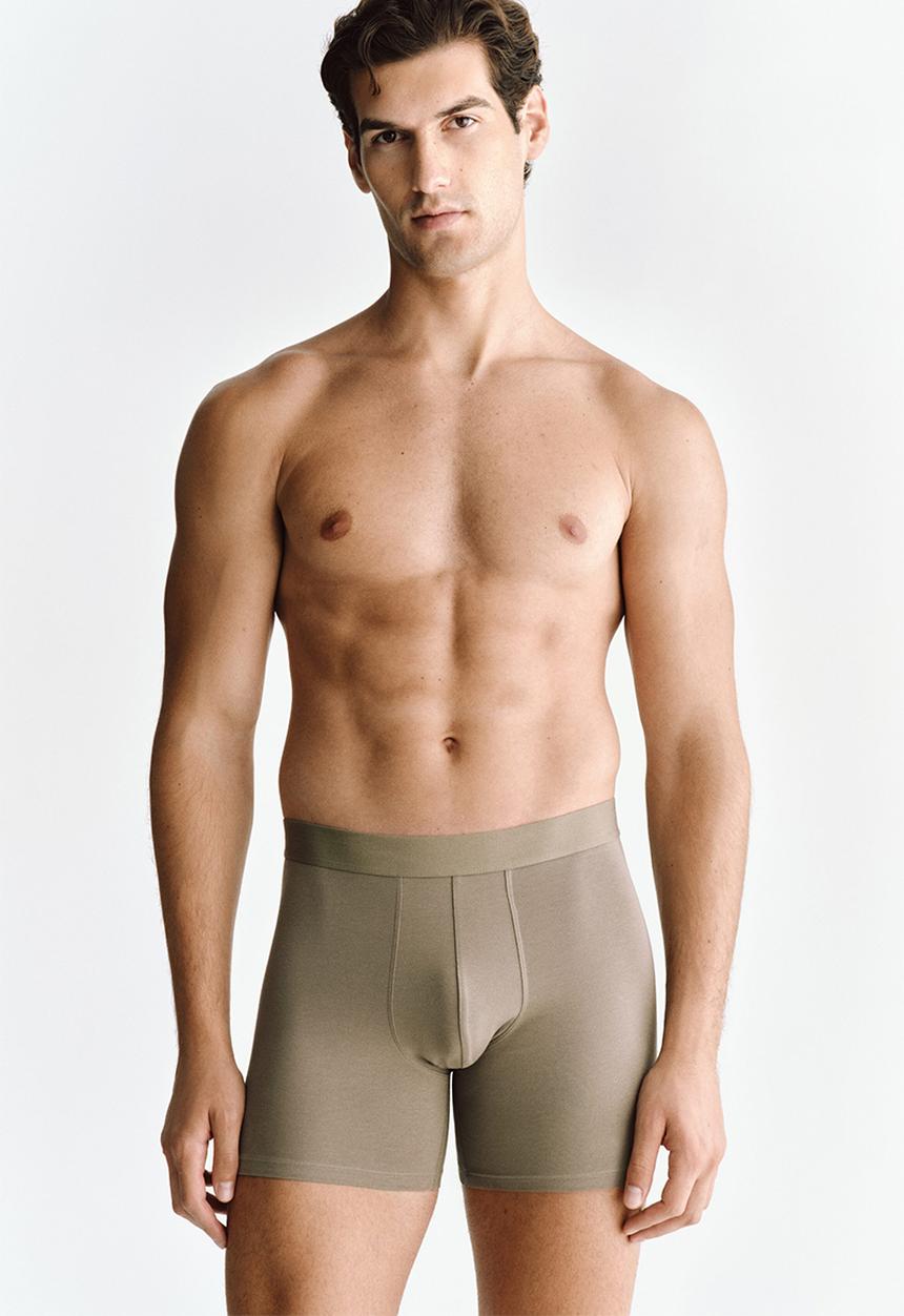 H&M - 3-pack mid trunks with lycra® - light khaki green/black