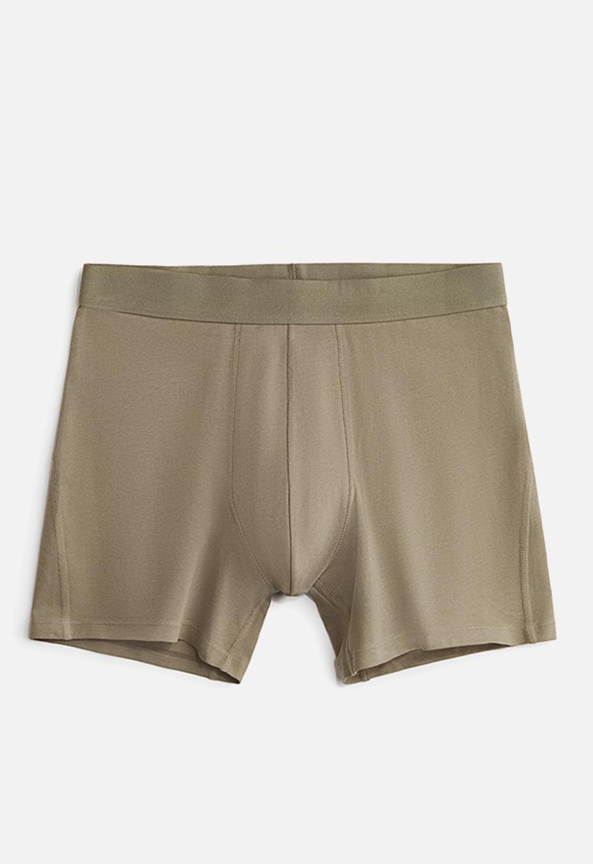 H&M - 3-pack mid trunks with lycra® - light khaki green/black