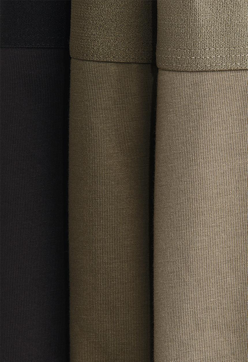 H&M - 3-pack mid trunks with lycra® - light khaki green/black