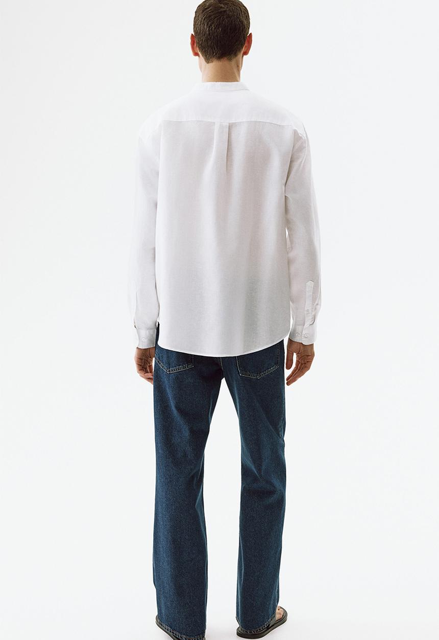 H&M - Relaxed fit linen-blend shirt - white