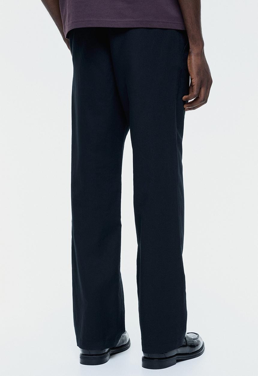 H&M - Regular fit linen-blend trousers - black