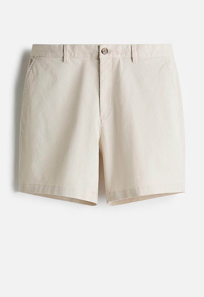 H&M - Regular fit cotton chino shorts - light beige