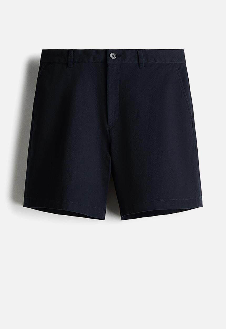 H&M - Regular fit cotton chino shorts - navy blue